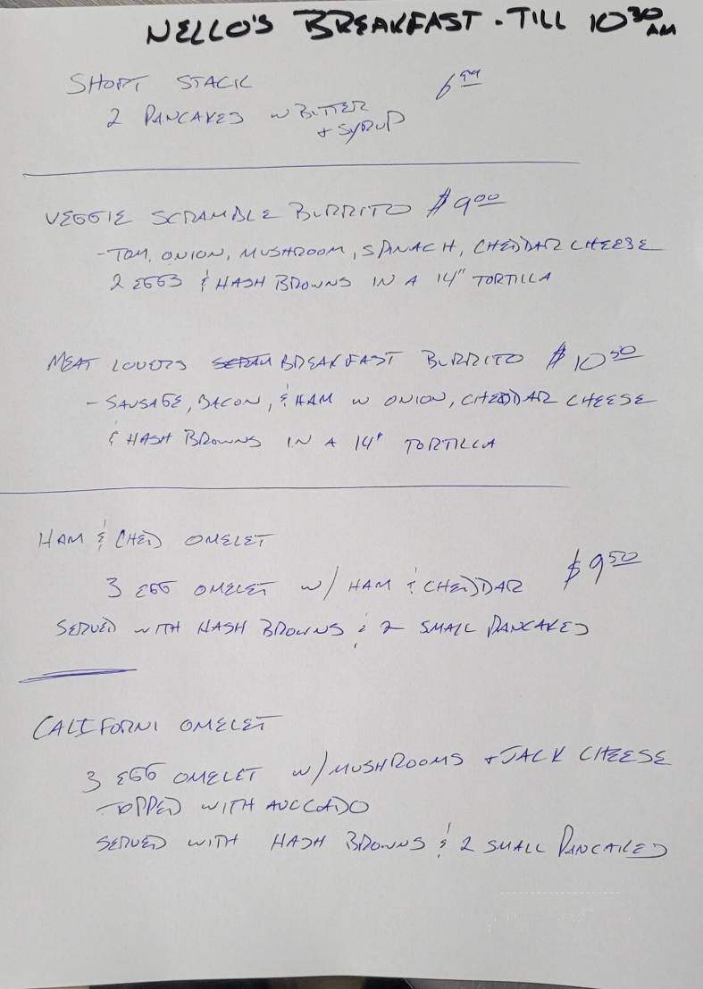 Nello's Market & Glass Beach Deli - Fort Bragg, CA menu_pic