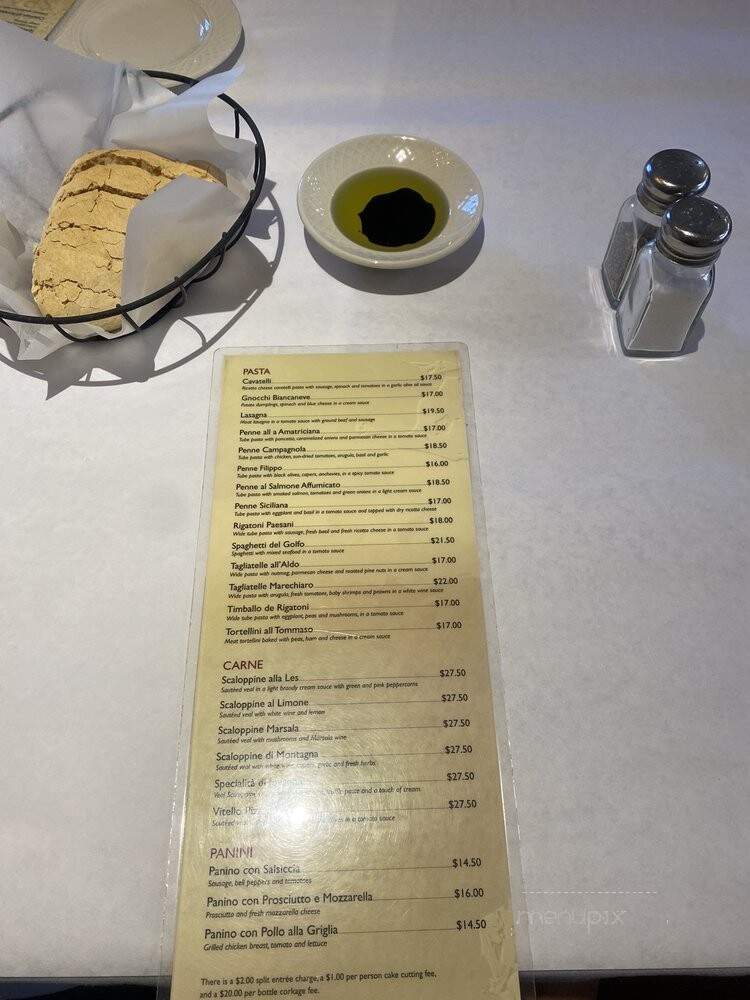Aldo's Ristorante & Bar - Los Gatos, CA menu_pic