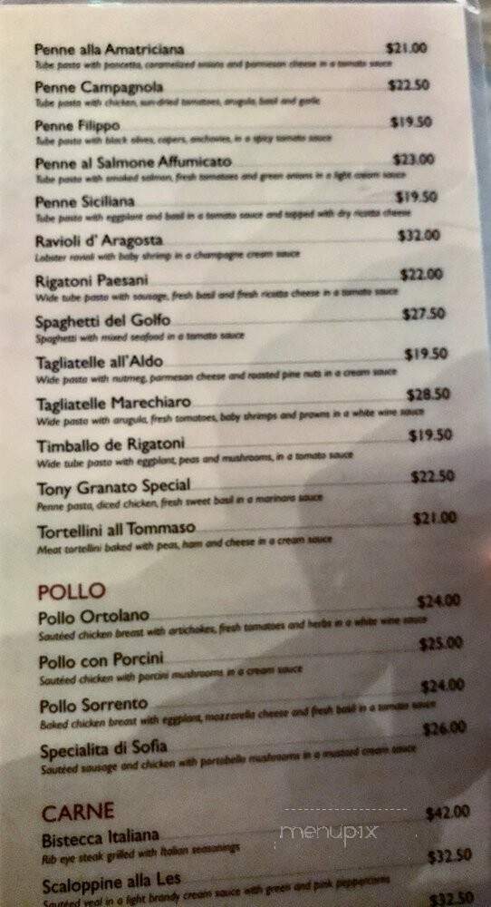 Aldo's Ristorante & Bar - Los Gatos, CA menu_pic