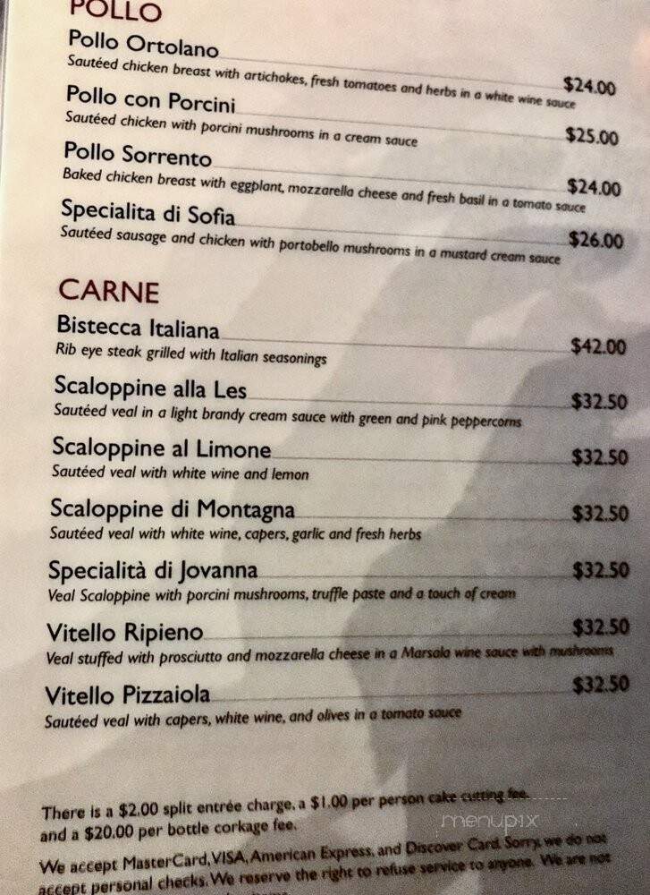 Aldo's Ristorante & Bar - Los Gatos, CA menu_pic