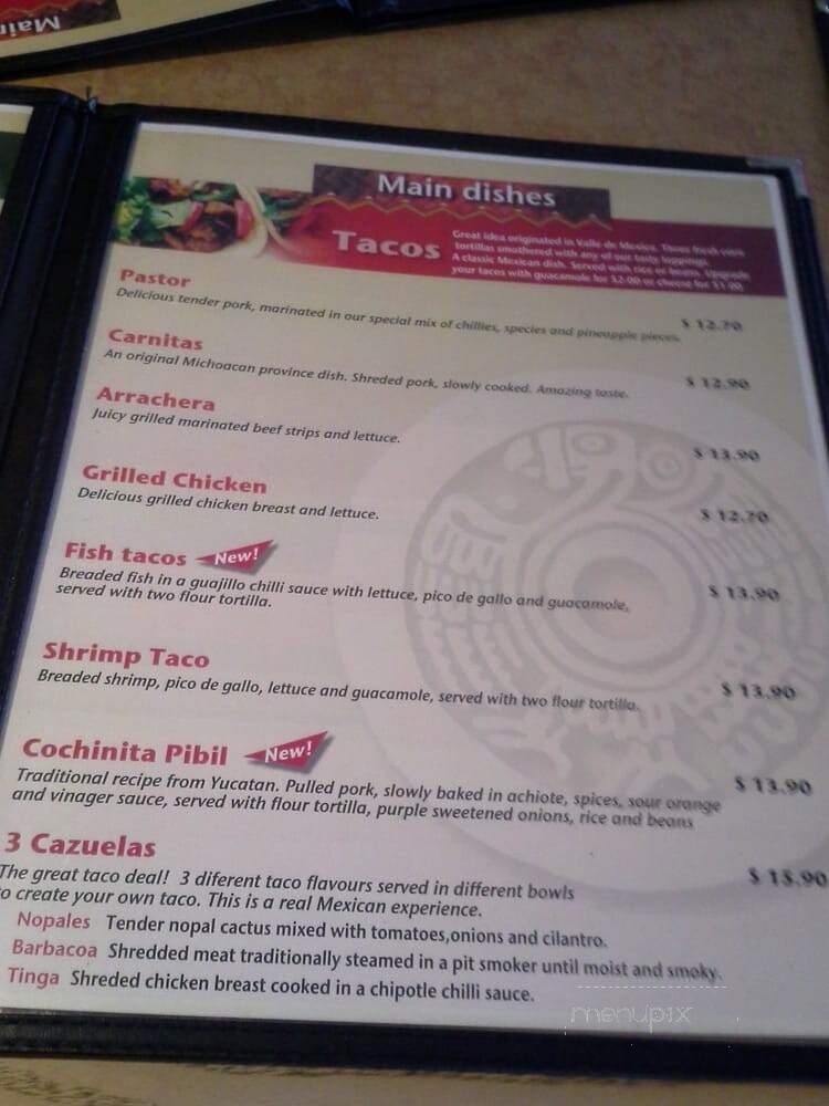 Chile and Agave Mexican Grill - Saint Catharines, ON menu_pic