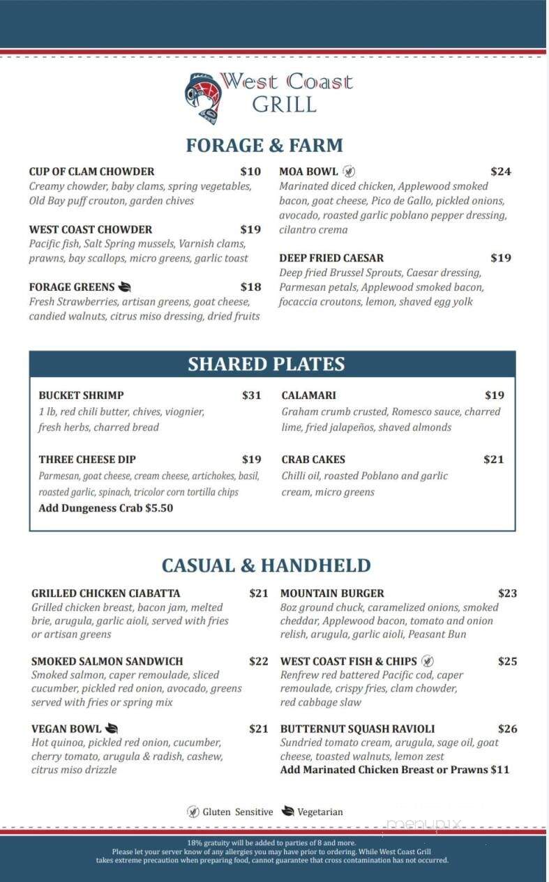 West Coast Grill - Sooke, BC menu_pic