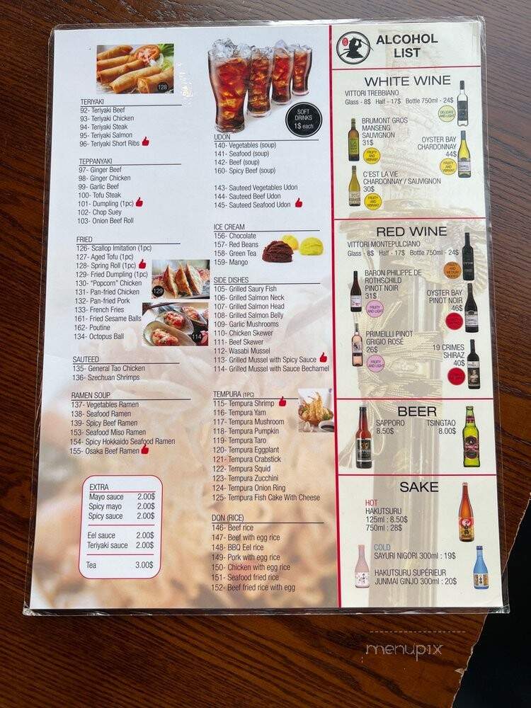 Sushi Samurai - Quebec City, QC menu_pic