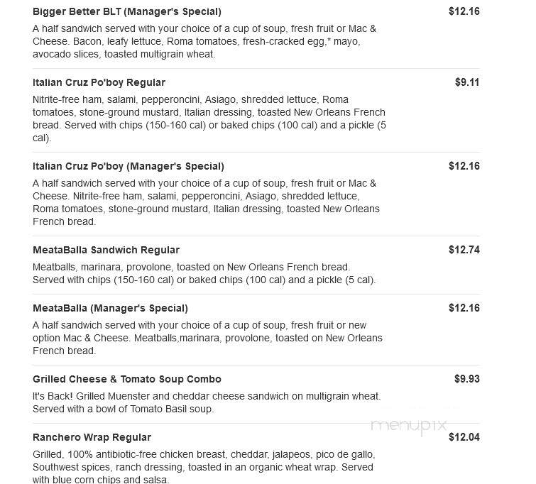 Jason's Deli - East Peoria, IL menu_pic