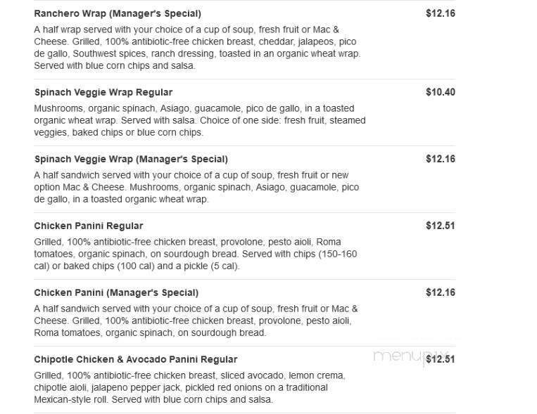 Jason's Deli - East Peoria, IL menu_pic