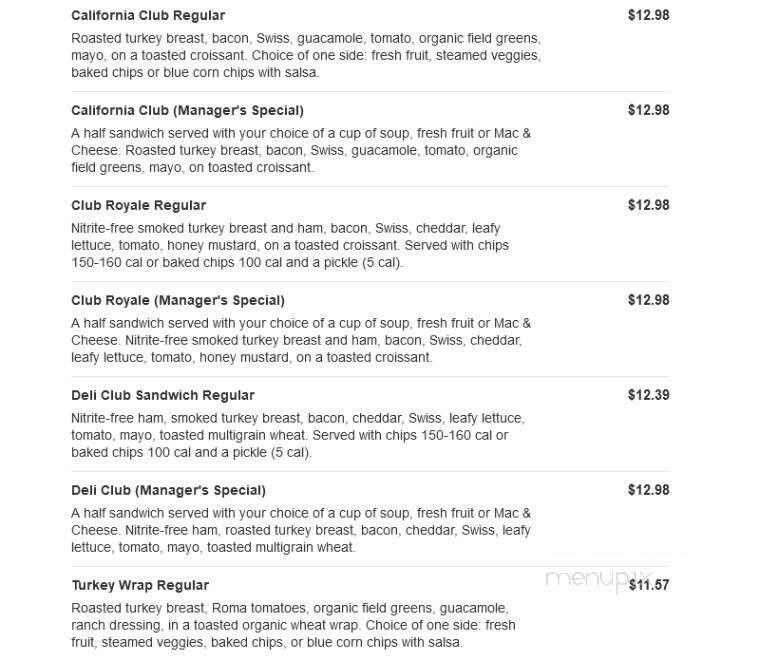 Jason's Deli - East Peoria, IL menu_pic