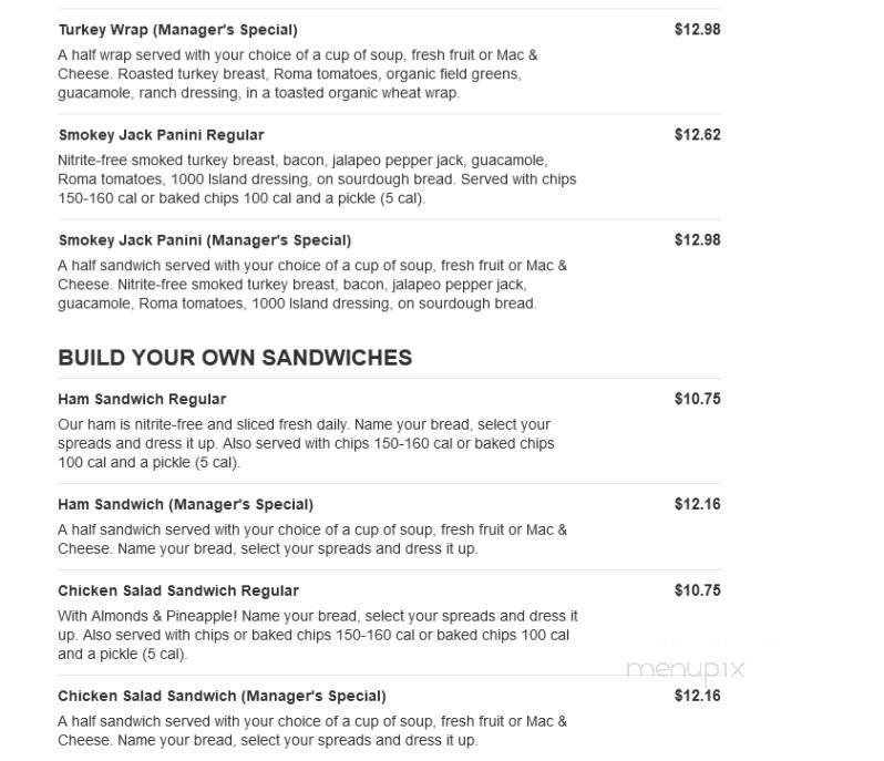 Jason's Deli - East Peoria, IL menu_pic