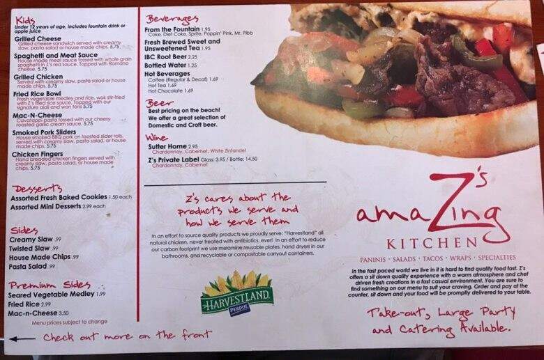 Z's Amazing Kitchen - North Myrtle Beach, SC menu_pic