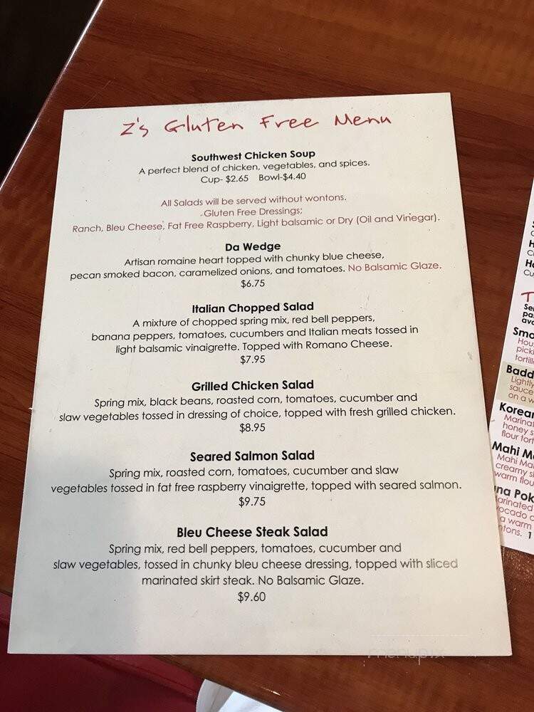 Z's Amazing Kitchen - North Myrtle Beach, SC menu_pic