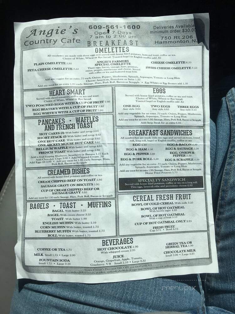 Angie's Country Cafe - Hammonton, NJ menu_pic