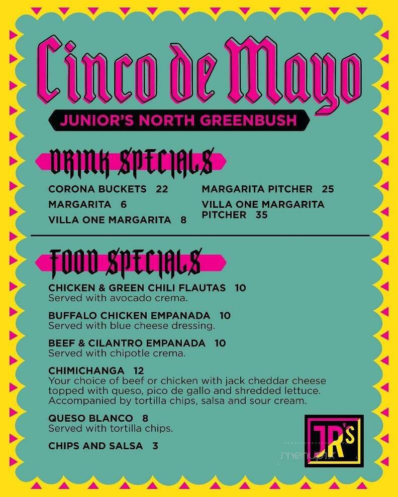 Junior's Bar and Grill - Troy, NY menu_pic