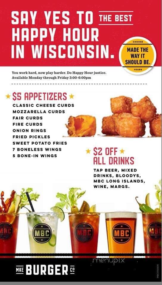 Milwaukee Burger Company - Pleasant Prairie, WI menu_pic