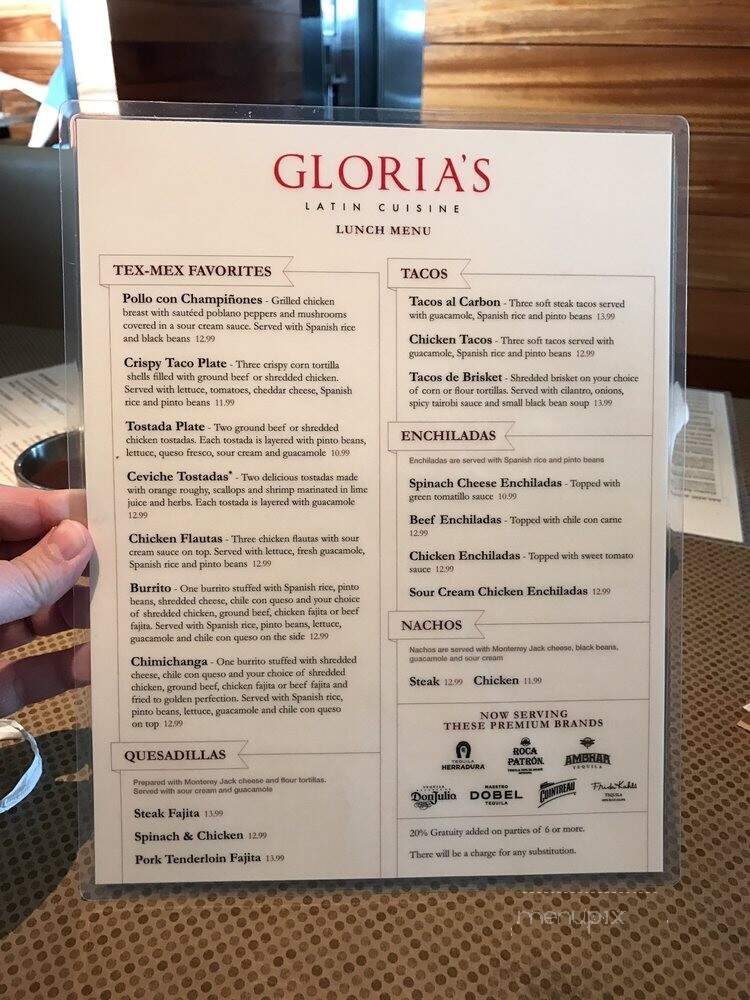 Gloria's Latin Cuisine - Flower Mound, TX menu_pic