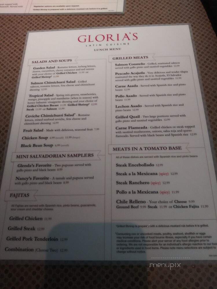 Gloria's Latin Cuisine - Flower Mound, TX menu_pic