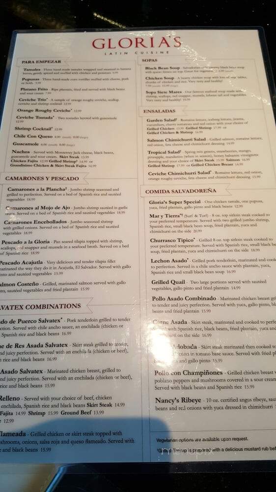 Gloria's Latin Cuisine - Flower Mound, TX menu_pic