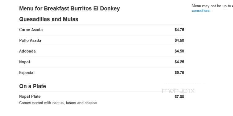 Breakfast Burritos El Donkey - New York, NY