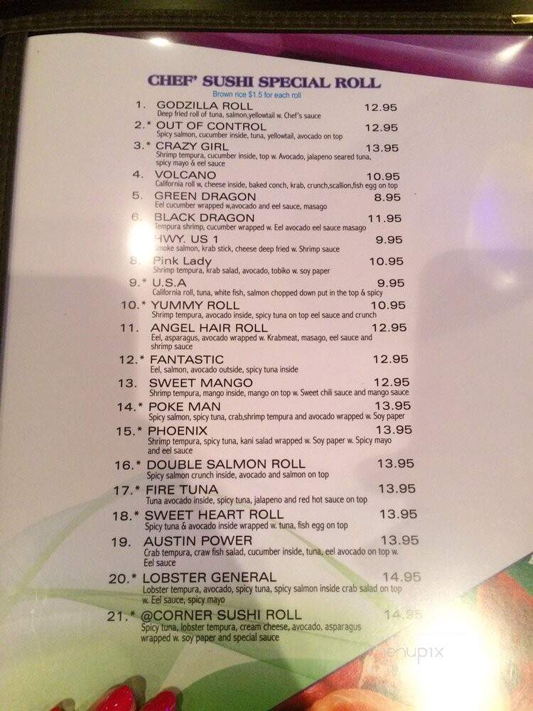 Corner-Sushi - St. Augustine, FL menu_pic