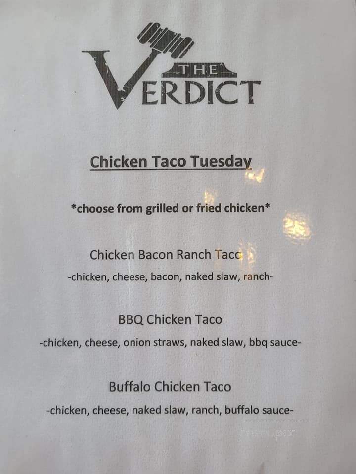 The Verdict On the Square - Graham, NC menu_pic