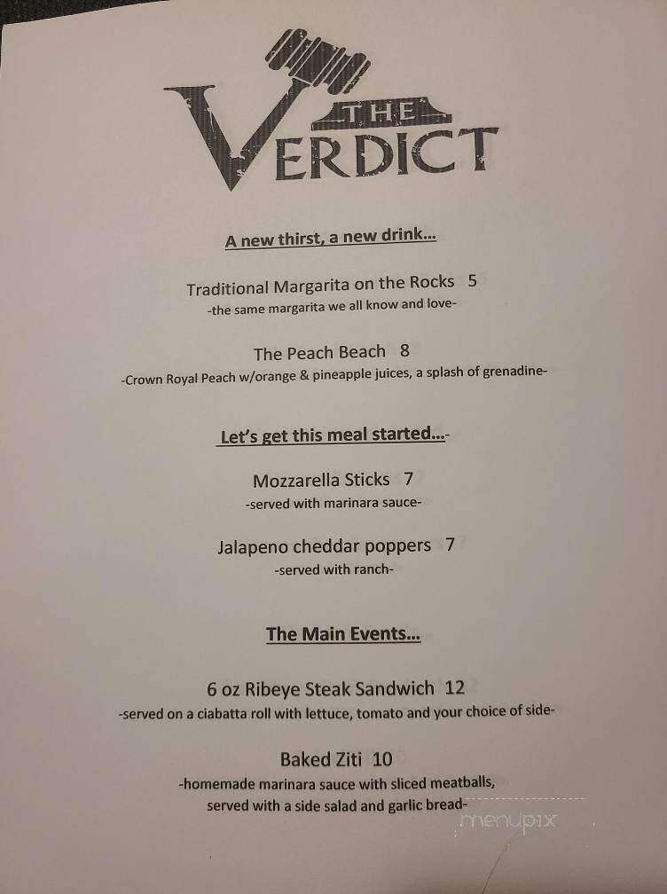 The Verdict On the Square - Graham, NC menu_pic