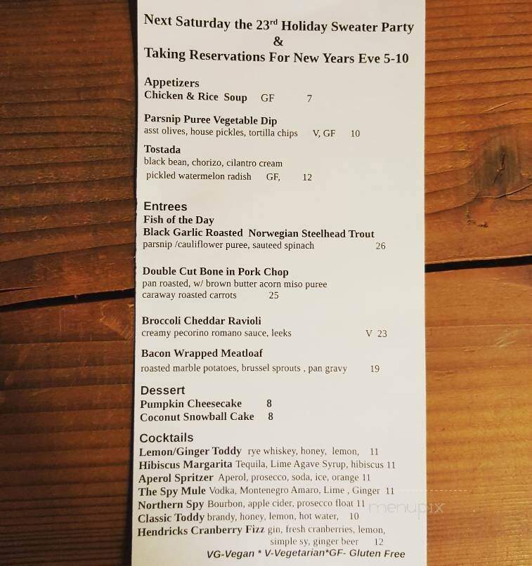 The Spy: Social Eatery and Bar - High Falls, NY menu_pic