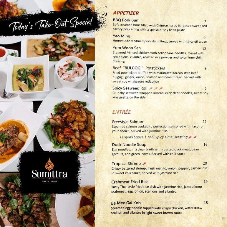 Sumittra Thai Cuisine - Charles Town, WV menu_pic