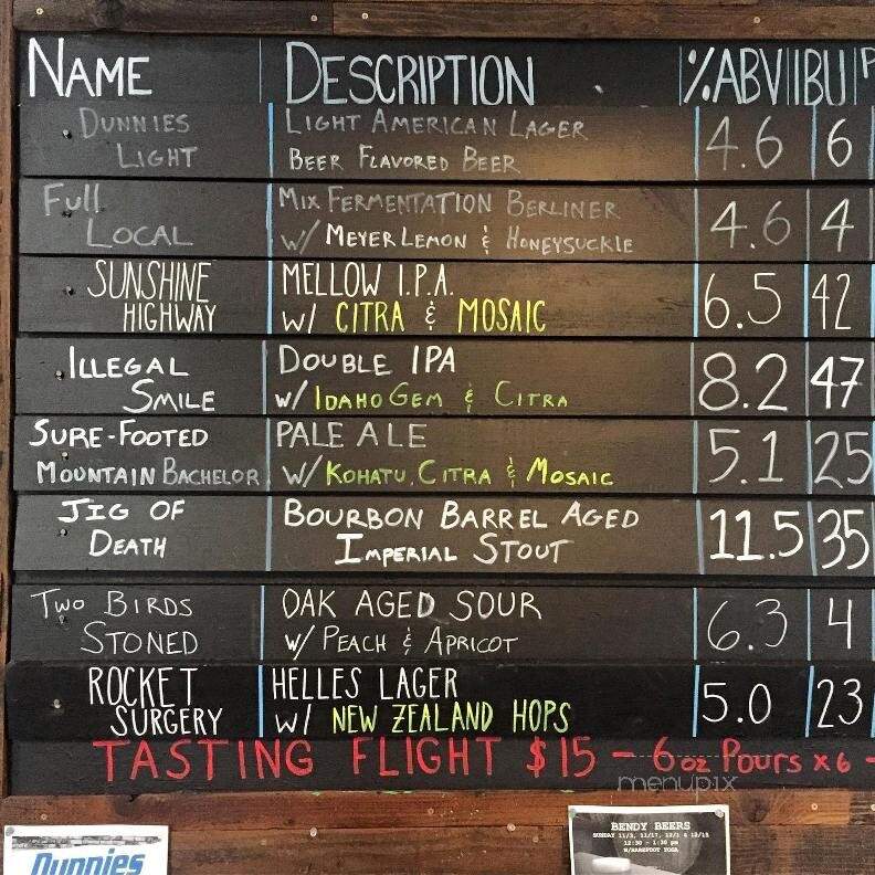 Dunloe Brewing - Davis, CA menu_pic