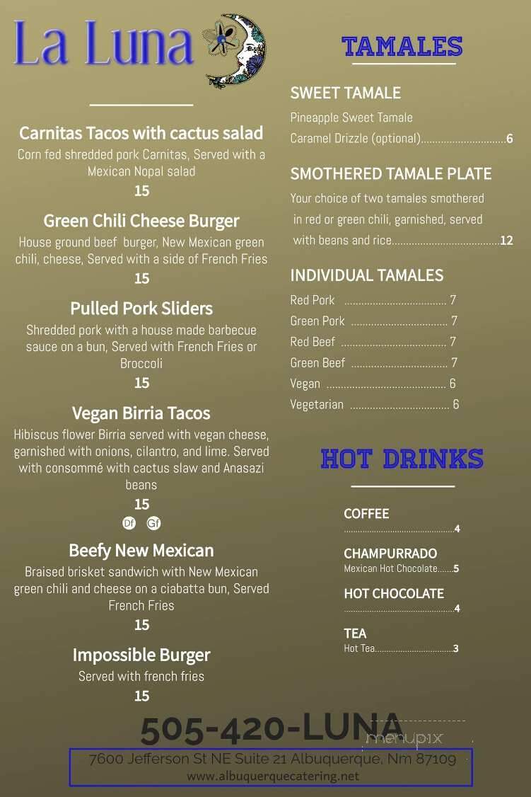 La Luna Bakery & Cafe - Albuquerque, NM menu_pic