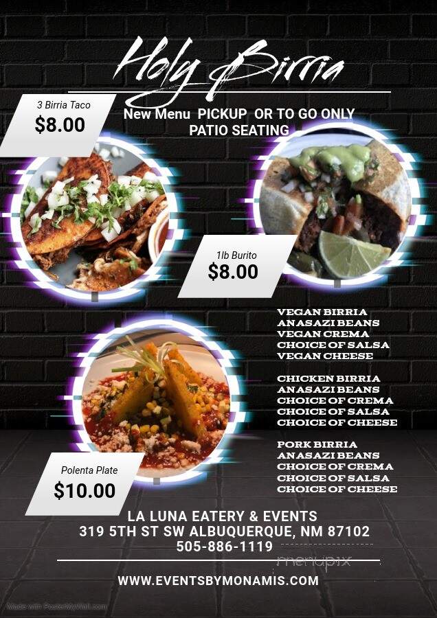 La Luna Bakery & Cafe - Albuquerque, NM menu_pic