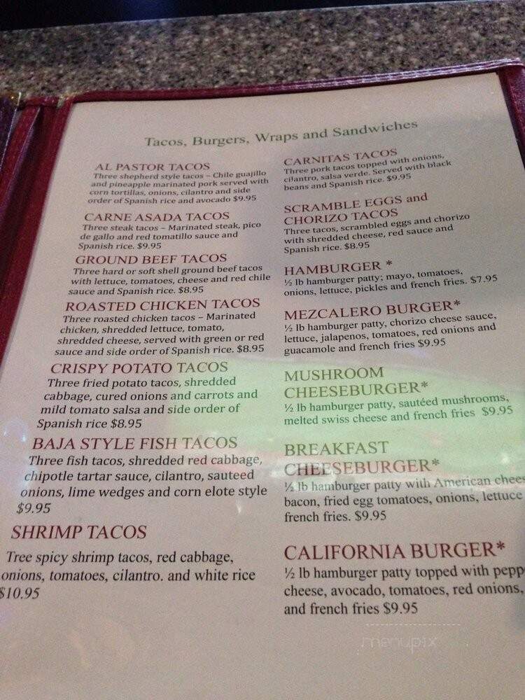 Mezcalero Restaurant and Bar - Greenfield, WI menu_pic