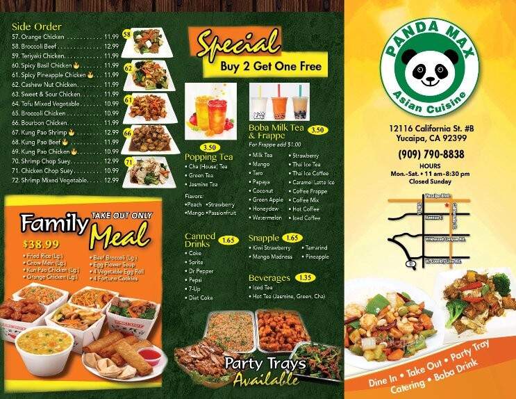 Panda Max Asian Cuisine - Yucaipa, CA menu_pic