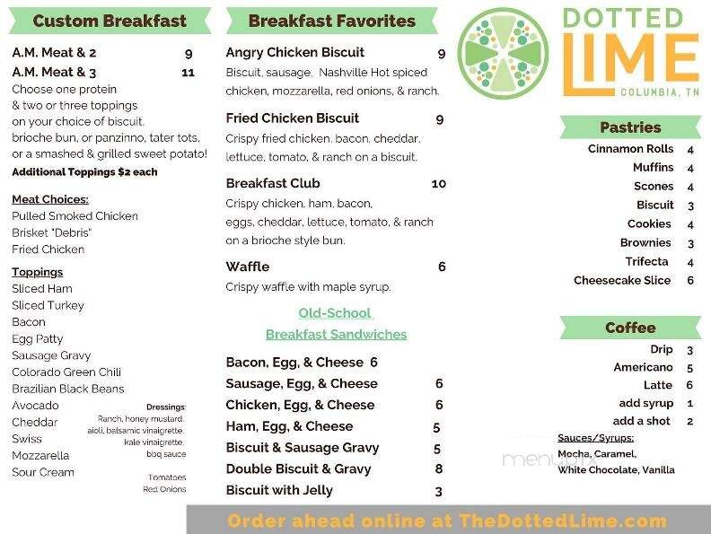 The Dotted Lime - Columbia, TN menu_pic