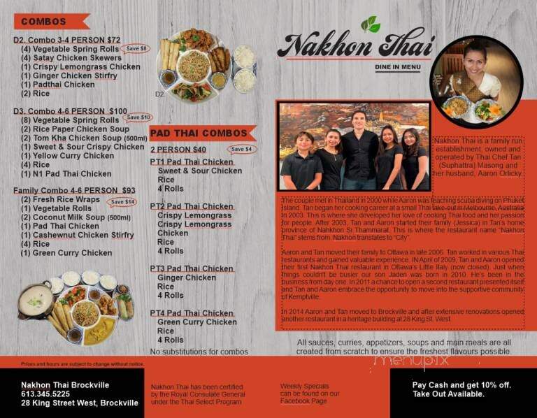 Nakhon Thai - Kemptville, ON menu_pic