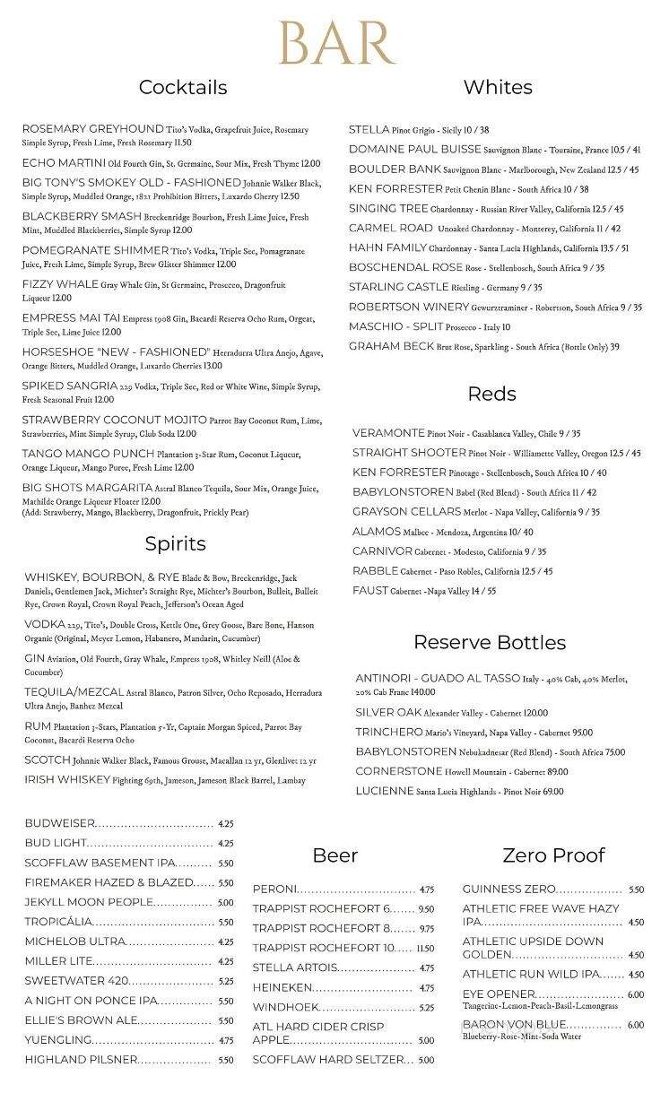 Big Shots Kitchen and Bar - Peachtree City, GA menu_pic