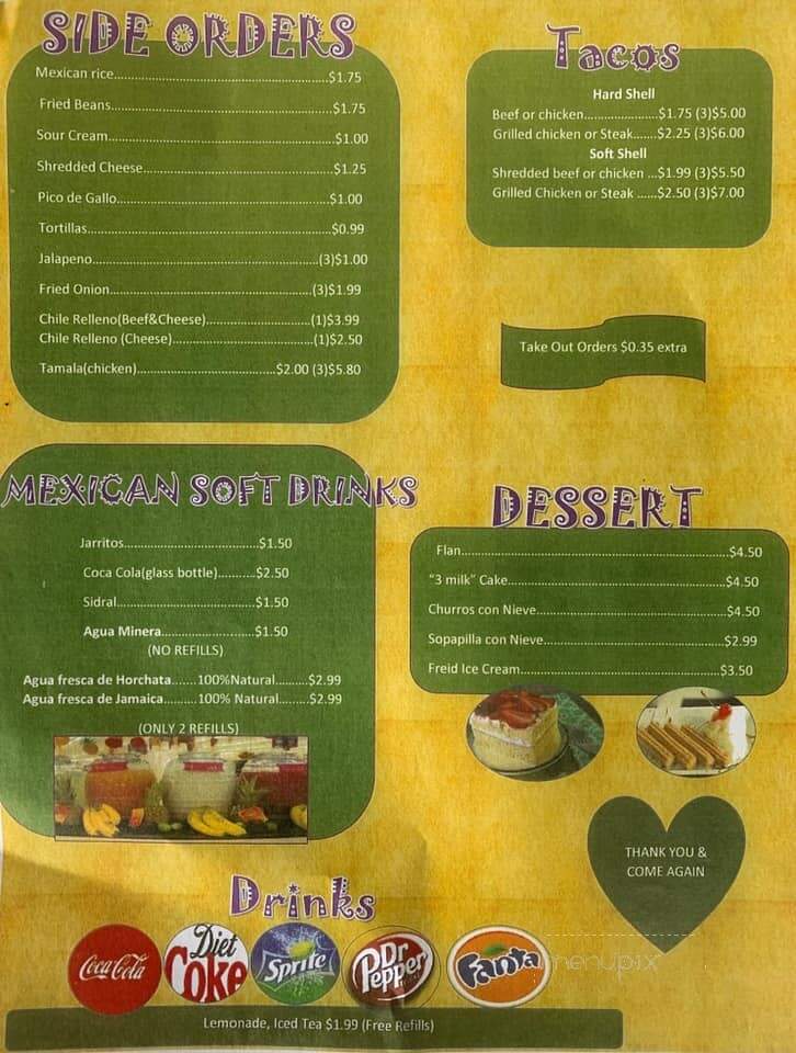 Mi Casita - Humboldt, TN menu_pic