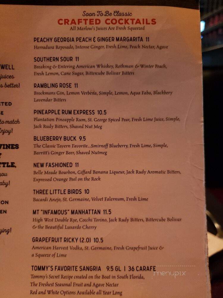 Marlow's Tavern - Oviedo, FL menu_pic