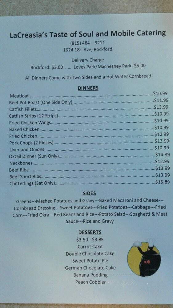 LaCreasia's Taste of Soul - Rockford, IL menu_pic
