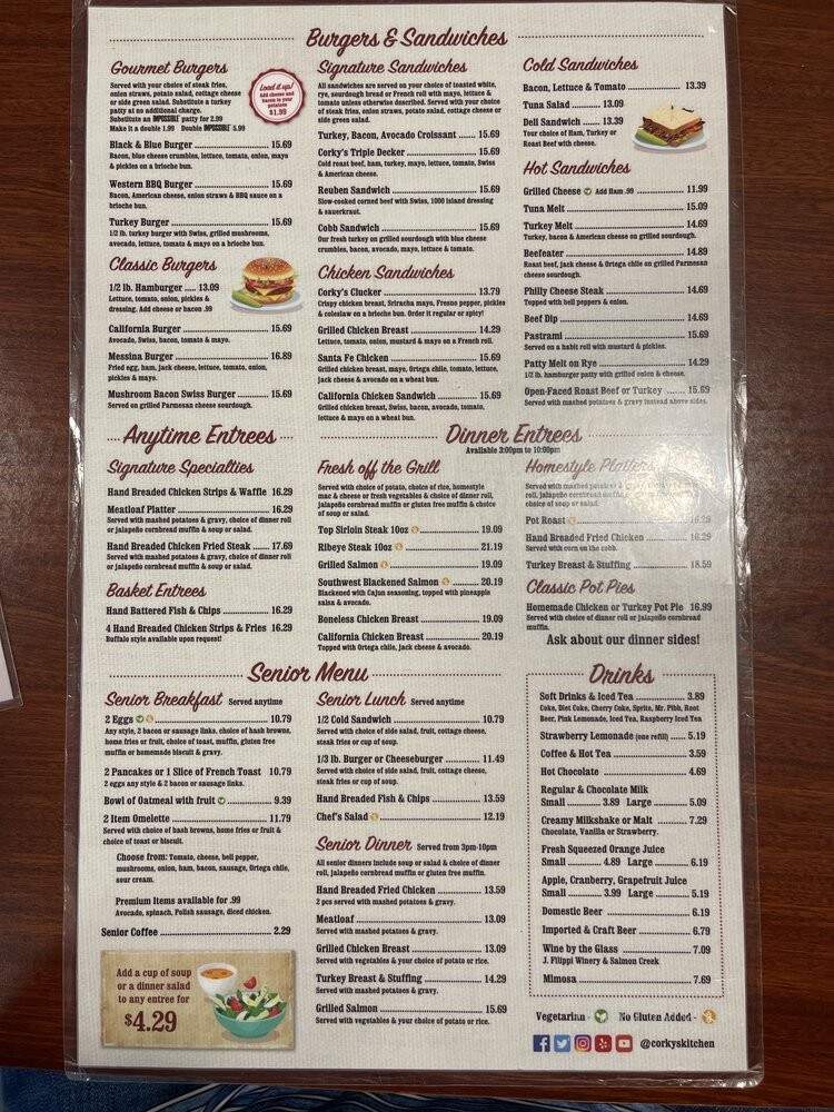 Corky's Kitchen and Bakery - Claremont, CA menu_pic