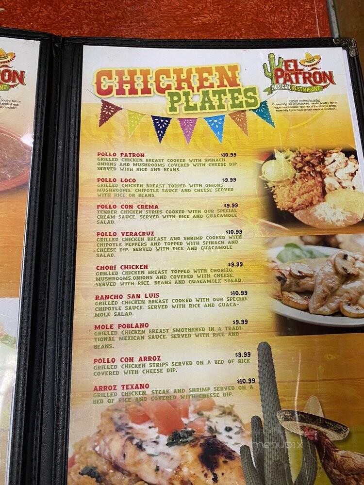 El Patron Mexican Restaurant - Tifton, GA menu_pic