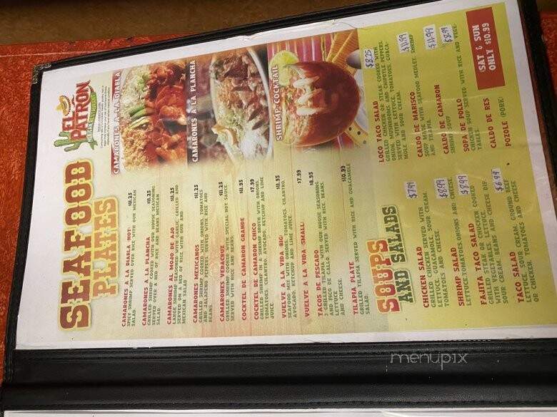El Patron Mexican Restaurant - Tifton, GA menu_pic