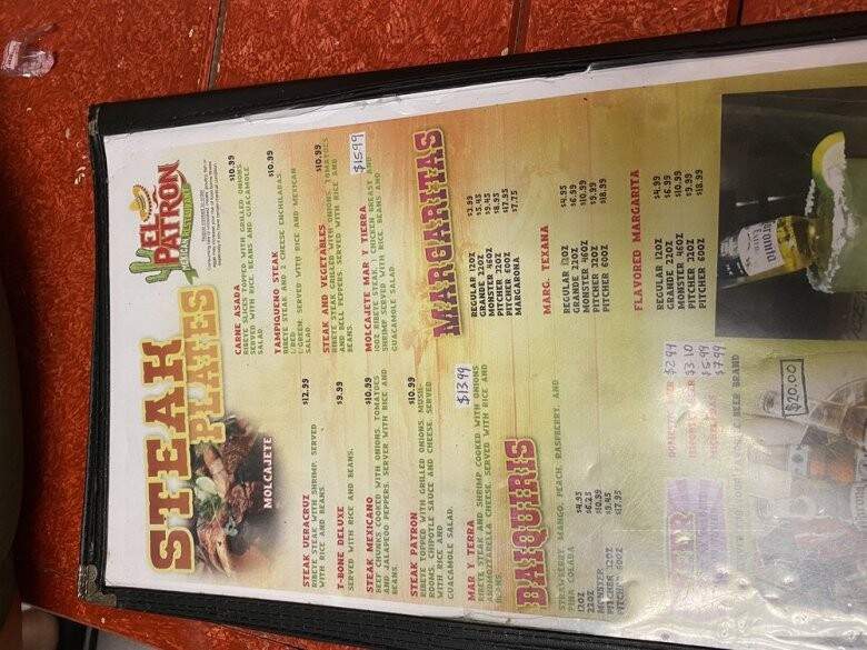 El Patron Mexican Restaurant - Tifton, GA menu_pic