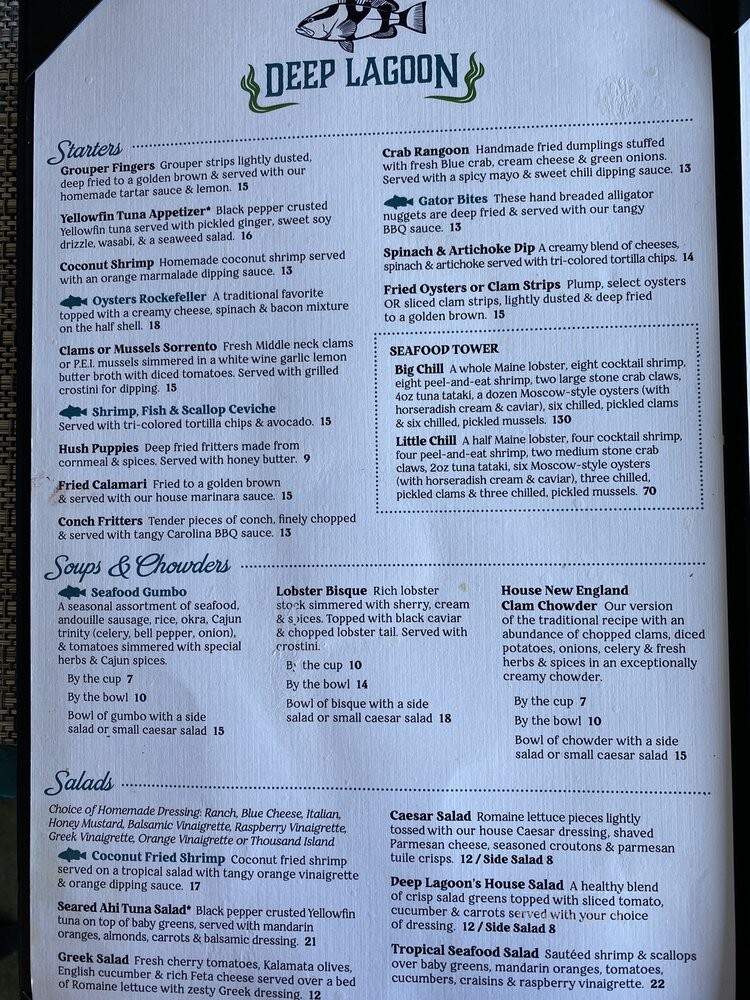 Deep Lagoon Seafood & Oyster House - Fort Myers, FL menu_pic