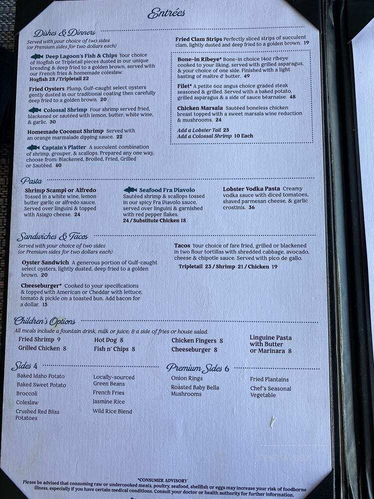 Deep Lagoon Seafood & Oyster House - Fort Myers, FL menu_pic