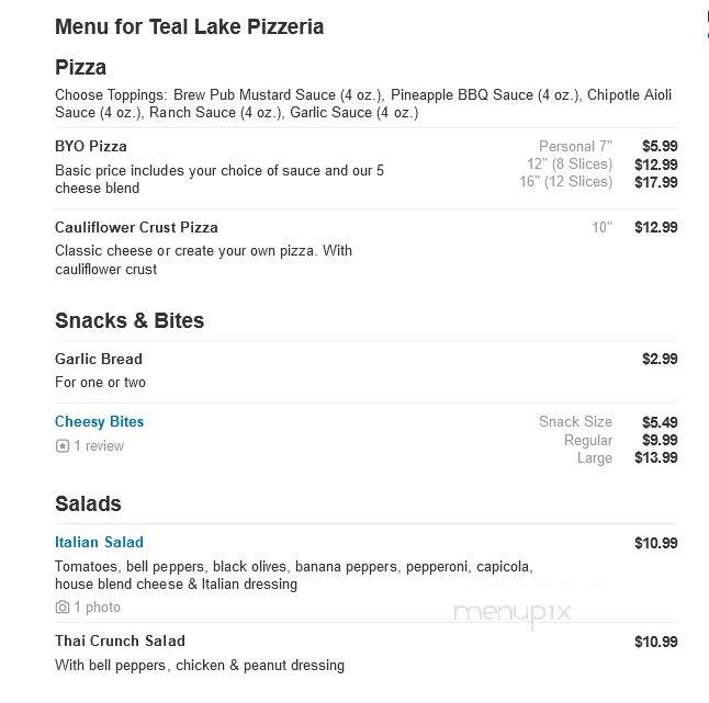 Teal Lake Pizzeria - Negaunee, MI