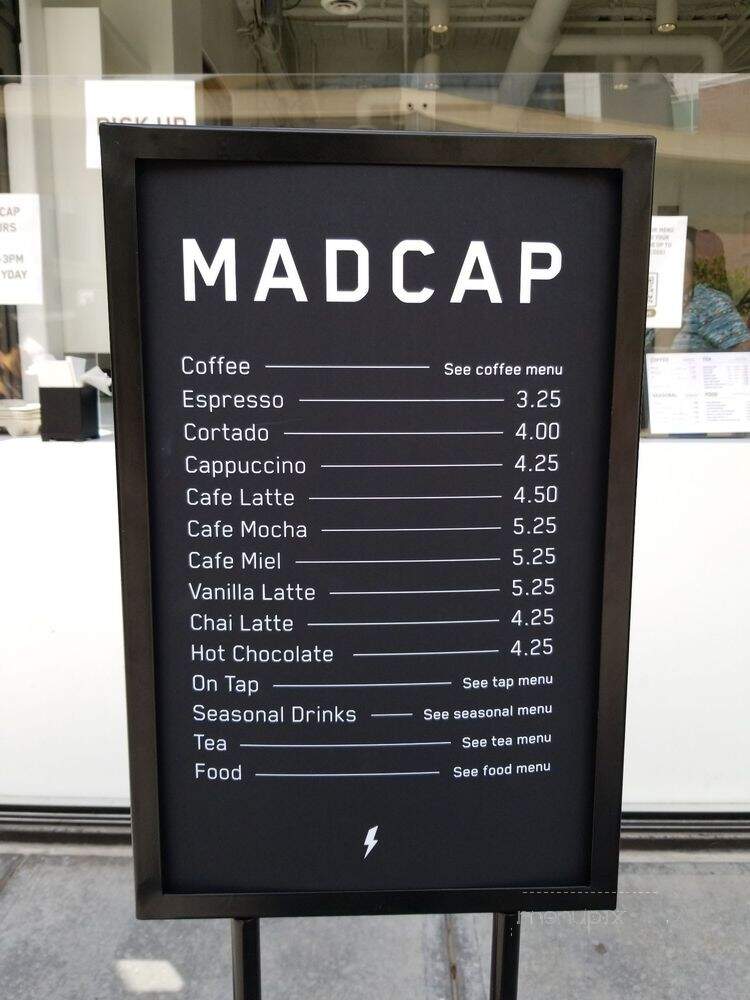 Madcap Coffee - Detroit, MI menu_pic