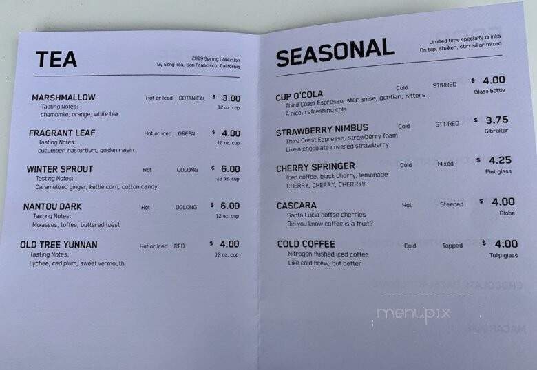 Madcap Coffee - Detroit, MI menu_pic