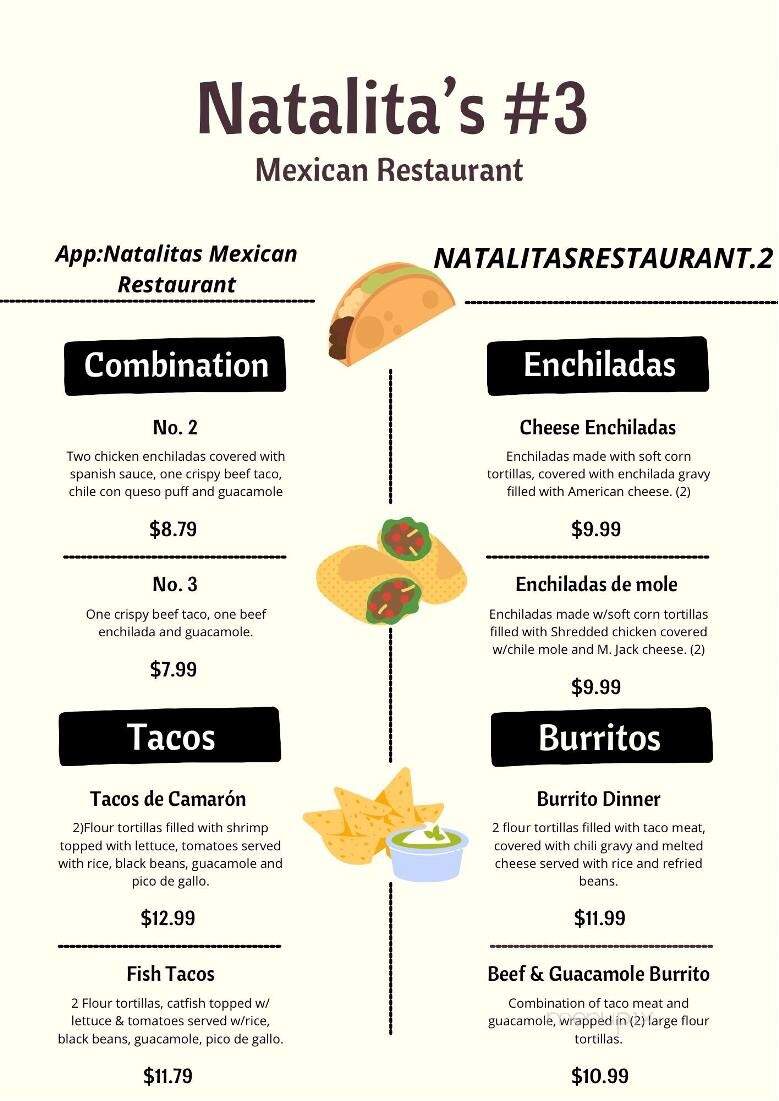 Natalita's 3 - Tomball, TX menu_pic