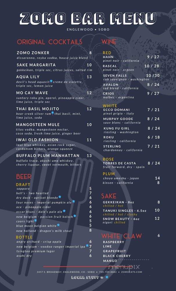 ZOMO Asian + American Eatery - Englewood, CO menu_pic