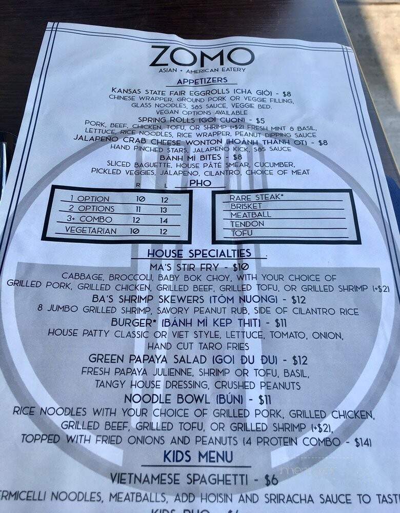ZOMO Asian + American Eatery - Englewood, CO menu_pic
