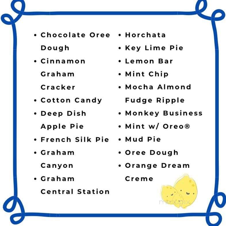 Handel's Homemade Ice Cream - Folsom, CA menu_pic