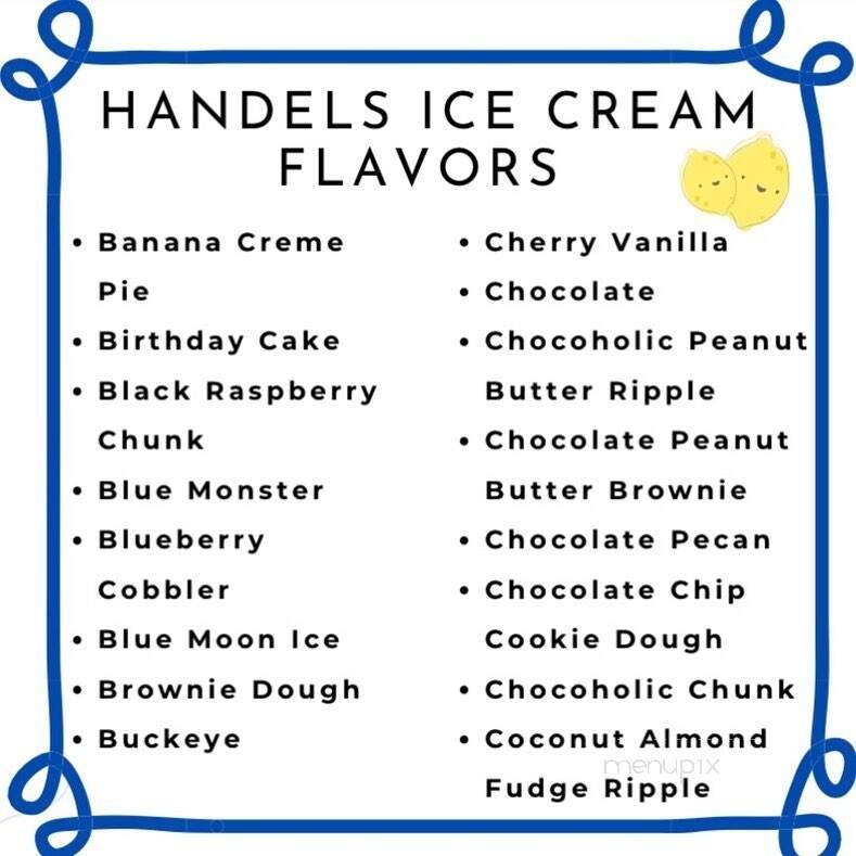 Handel's Homemade Ice Cream - Folsom, CA menu_pic